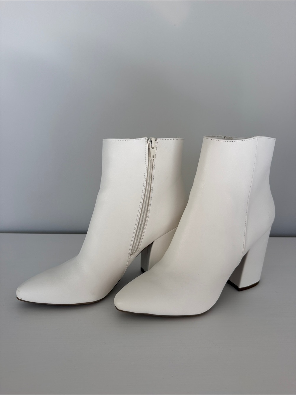 White Sugar Evvie pointed-toe ankle bootie